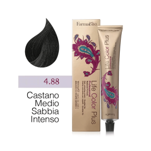 FarmaVita – Life Color Plus Professional – Crema Colorante per Capelli – 4.88 Castano Medio Sabbia Intenso – 100 ml