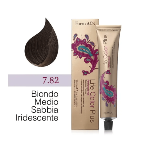 FarmaVita – Life Color Plus Professional – Crema Colorante per Capelli – 7.82/7.72 Biondo Medio Sabbia Iridescente – 100 ml