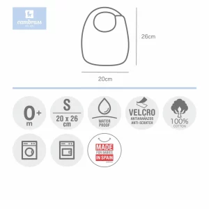 CAMBRASS BAVETTA TONDA CON CHIUSURA VELCRO  20X26 CM