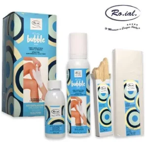 Ro.ial – Kit cera depilatoria spray a freddo bubble wax clorofilla – Pelli sensibili